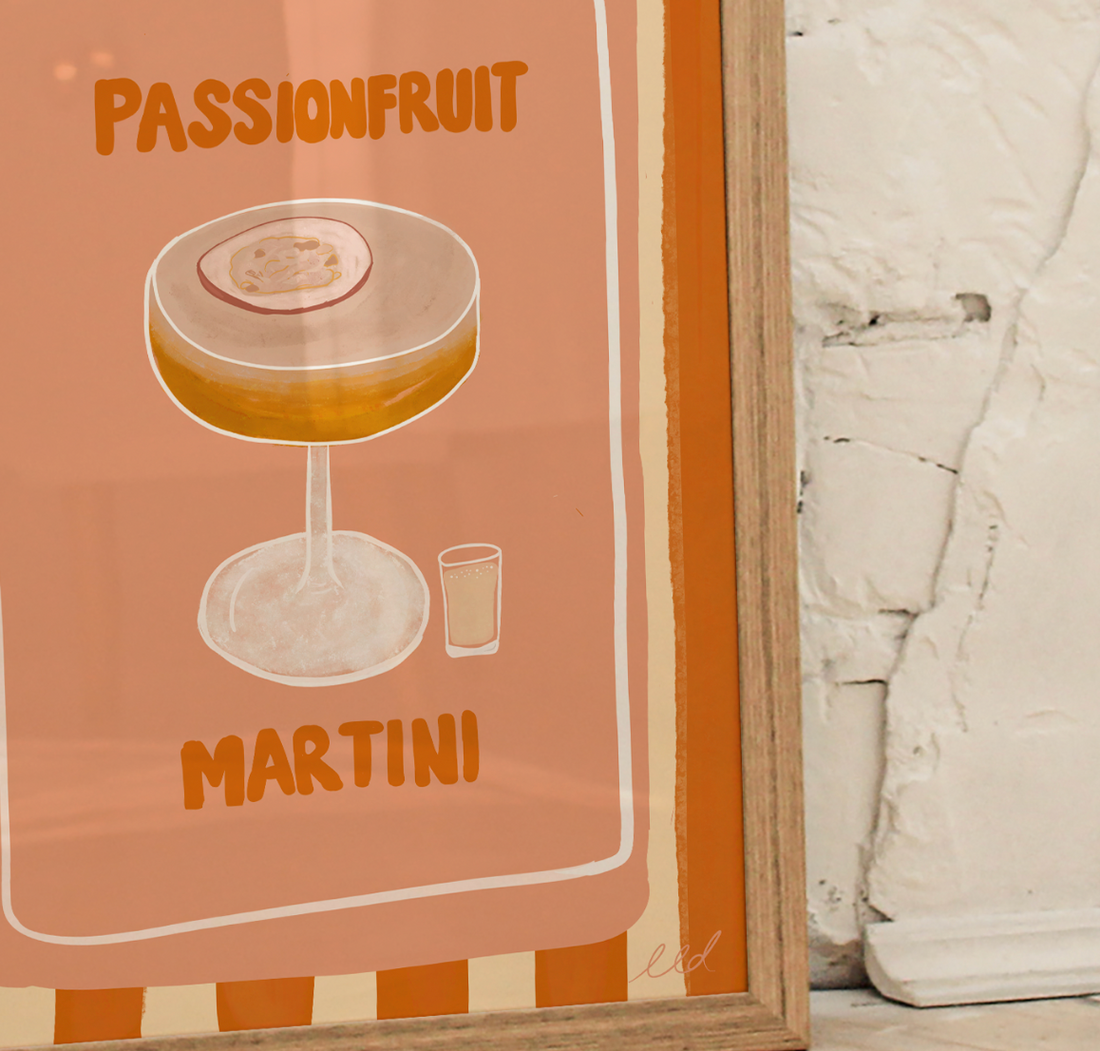 PASSIONFRUIT MARTINI A4 Art Illustration Print