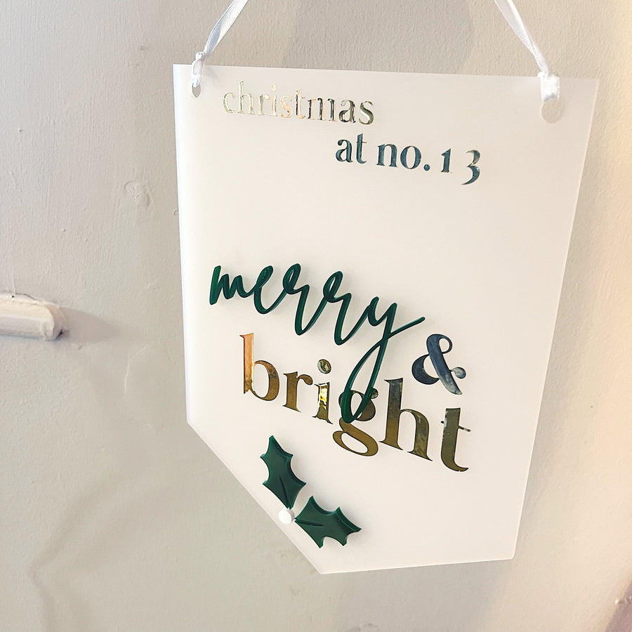 Merry & Bright Pendant Signage