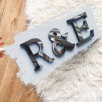 Mirrored Initials Acrylic Sign