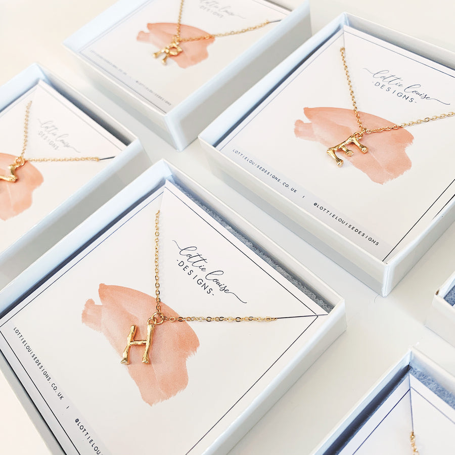 Hanging Initial Gold Necklaces