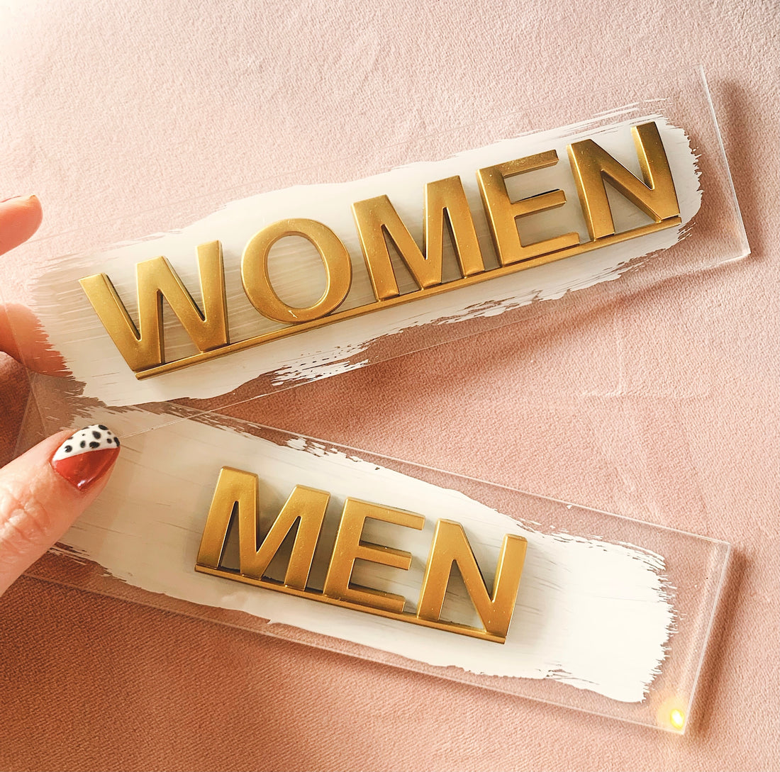 Bathroom / Toilet Women/ Men Acrylic Mini Signs