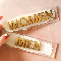 Bathroom / Toilet Women/ Men Acrylic Mini Signs