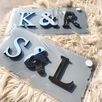 Mirrored Initials Acrylic Sign