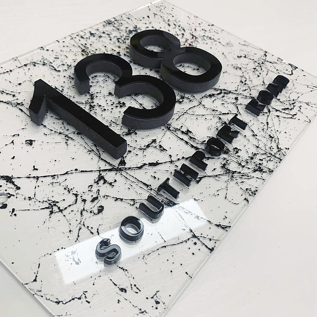 Acrylic Marble House 3D Number Sign